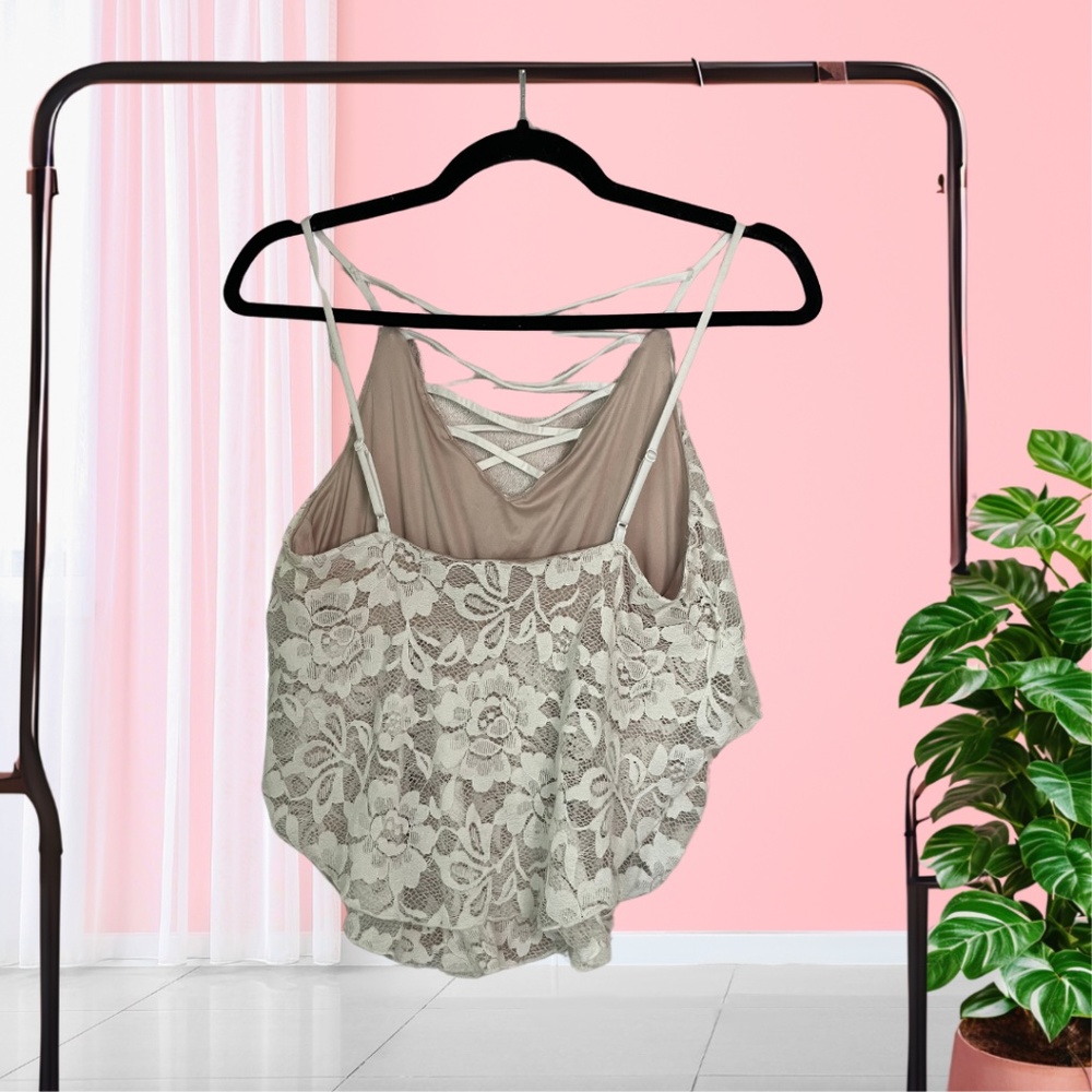 Express Criss Cross Lace Top - Size Small - Picture 3 of 5